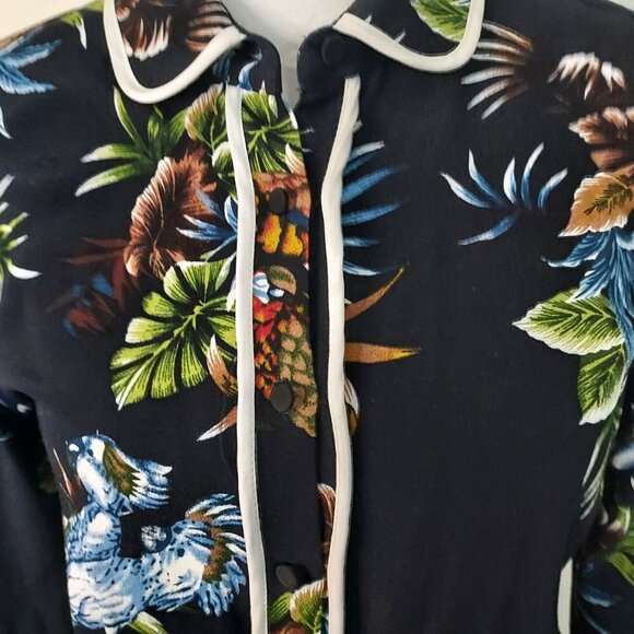 Zara Tropical Print Wide Leg Jumpsuit Size XS - Picture 15 of 16